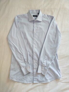 Spier & Mackay Men's Slim Blue/White Striped Dress Shirt